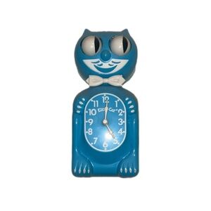 Vintage Scuba Blue Kit Cat Klock Wall Shelf Clock Decor